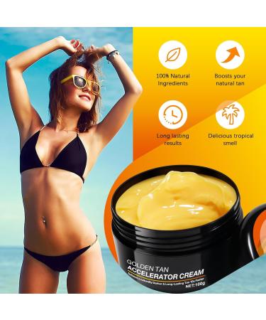100g*2 Tanning Accelerator Cream Long-Lasting Rapid Tanning Cream Sunbed Tanning Accelerator Cream Sunbed Cream Effective in Sunbeds & Outdoor Sun Achieve a Natural Tan with Natural Ingredient - Buy Online on GoSupps.com