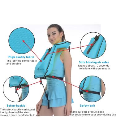 SOLY Inflatable Snorkel Vest - Adult Adjustable Snorkel Life Vest for Water Sports Safety - Buy Online on GoSupps.com