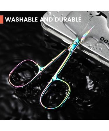 Bezox Curved Nail Skin Scissors - Precision Stainless Steel Manicure Tools for Tidy Care | Professional Nail Shaver & Small Rainbow Scissors for Women - Buy Online on GoSupps.com