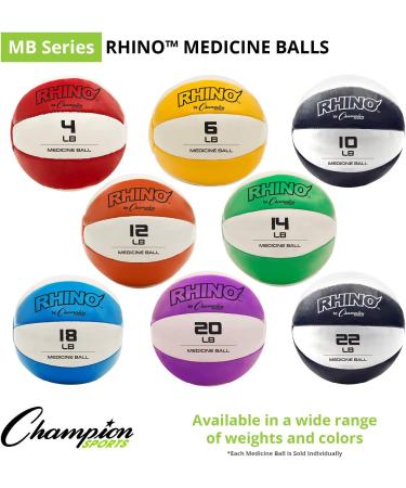 Champion Sports Exercise Medicine Ball - 6-7 lbs Yellow Leather, No-Slip Grip, Weighted Set for Weight Training, Stability & Core Strength - Buy Online on GoSupps.com
