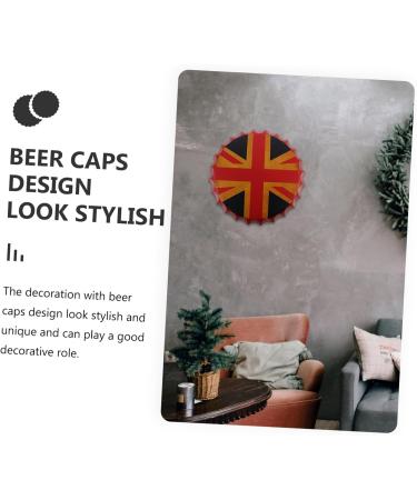 GRIRIW Decorative Bottle Caps Beer Cap Pendant British Decor Home Decor Beer Bottle Cap Sign Wall Art for Home Household Tin - Buy Online on GoSupps.com