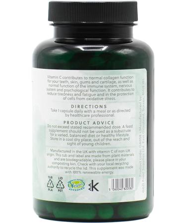 High Strength 1000mg Vitamin C Capsules with Rosehip & Acerola | 120 Vegan Capsules | G&G Vitamins - Buy Online on GoSupps.com