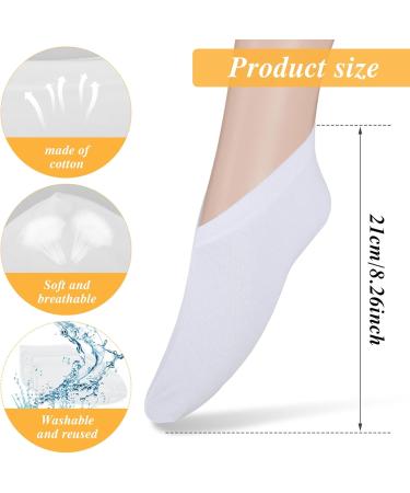 5 Pairs Foot Moisturizer Socks Moisturizing Socks Overnight Cotton Spa Socks for Cracked Heel Repair Gel Spa Moisturizing Socks for Women and Men White - Buy Online on GoSupps.com