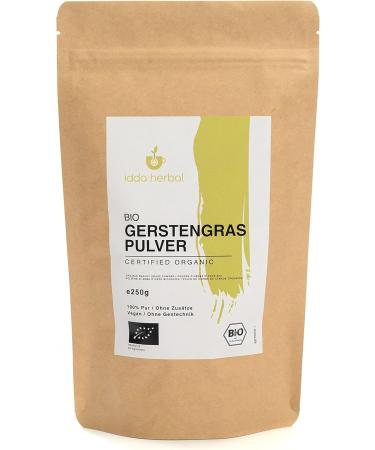 Organic Barley Grass Powder 250g | 100% Natural & Pure | Vegan | Nutrient-Rich Superfood - Buy Online on GoSupps.com