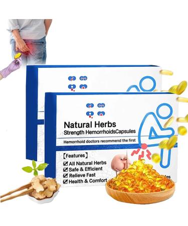 Kipisisne Heca Natural Herbal Strength Hemorrhoid Capsules Hemorrhoid Treatment Relief Capsules Rapid Hemorrhoid Treatment Quick Relief from Discomfort (Color : 2BOX)