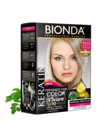 Bendida Bionda Professional Hair Color 2 x 200 ml Keratin and Moringa Care Long-Lasting and Colour with Shine 100% Grey Coverage (Pear Blonde)