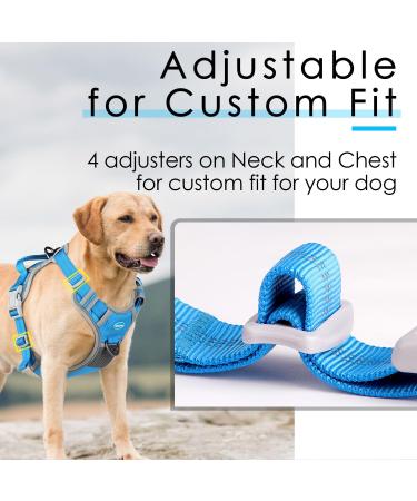 Thinkpet XL Blue Anti-Pull Dog Harness with Handle - Adjustable & Reflective Breathable Design (1 Pack) for Easy Control - No Choking - Buy Online on GoSupps.com