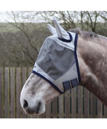 Masta Equine Fly Mask - Enhanced Coverage with Eye Clearance Robust Mesh Midge-Proof Ears UV Shield Adjustable Fit & Soft Fleece Trim for Horse Comfort 70% UV Blocking SMPONY Grey Cob Grey - Buy Online on GoSupps.com