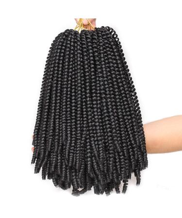 Xtrend 12 Inch 2 Pack Spring Twist Hair for Butterfly Faux Locks and Invisible Locs - Short Crochet Braids Hair Extension for Women - Synthetic Spring Curl Hair (1B) - Pack of 2 - Buy Online on GoSupps.com