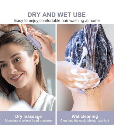 AONCO Scalp Massager Shampoo Brush - Soft Silicone Bristles for Dandruff Removal & Hair Growth - Purple - Buy Online on GoSupps.com