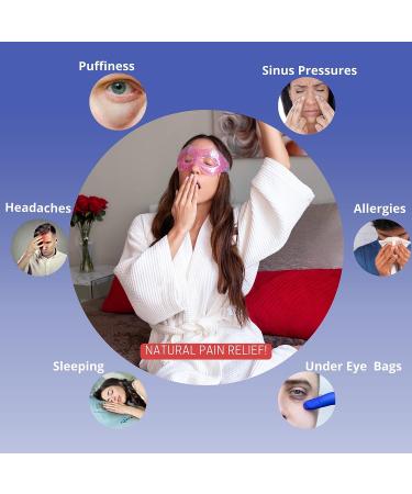 Ergo Gel Bead Eye Therapy Mask - Hot Cold Compress for Puffy Eyes, Headaches, Sinus - Reusable Cooling Face Mask for Dry Eyes and Dark Circles (Pink) - Buy Online on GoSupps.com