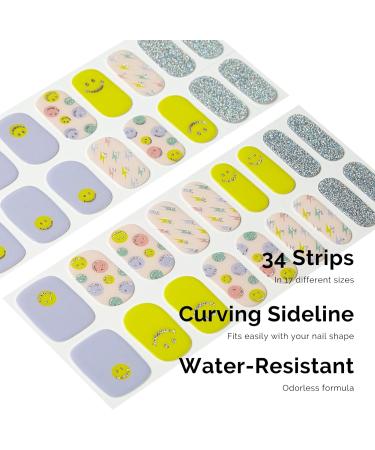 NAILOG Semi Cured Gel Nail Strips 34 pcs Salon-Quality Gel Nail Stickers Long Lasting Nail Wraps for Women with Soft Gel Finish (Feeling Good) - Buy Online on GoSupps.com