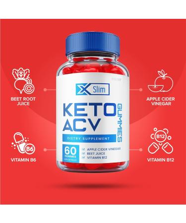 2 Pack Xslim Keto ACV Gummies for Weight Loss | X Slim Keto Plus with Vitamin B12 & Beet Root - 120 Gummies - Buy Online on GoSupps.com