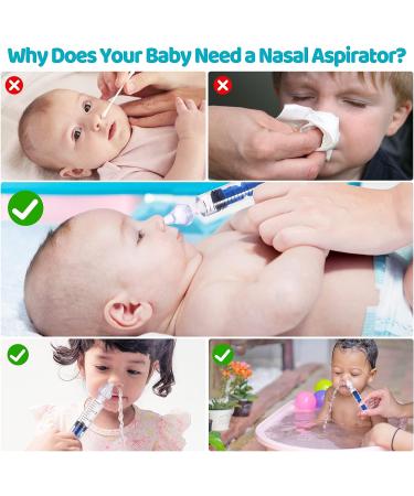 Baby Nose Syringe - 10ml Professional Nasal Irrigator for Safe Nasal Cleansing (2pcs Blue) - Buy Online on GoSupps.com