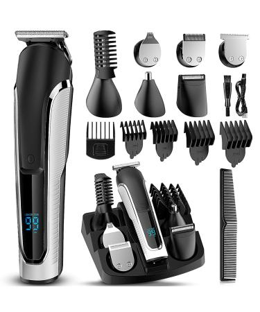 Lopeie Rechargeable Beard Trimmer for Men  All in One Cordless Mens Beard Grooming Kit  IPX7 Washable Hair Clippers for Beard  Face  Nose Hair Trimmer  Fathers Day Gifts from Wife  Daughter  Son White
