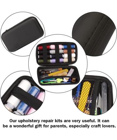 Upholstery Repair Sewing Kit  Heavy Duty Sewing Kit with Leather Sewing Needles  Curved Needles  Upholstery Thread  Sewing Awl  Seam Ripper  Leather Sewing Kit for Tent  Sofa  Canvas  Shoes  Carpet - Buy Online on GoSupps.com