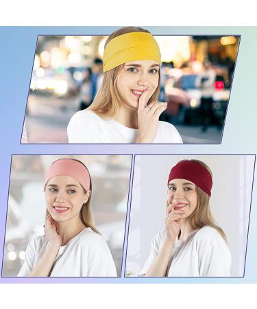 10 Pack Wide Headbands for Women - Non Slip Sweat Bands for Workout, Yoga, Running - Boho Hair Accessories - Solid Colors - Buy Online on GoSupps.com