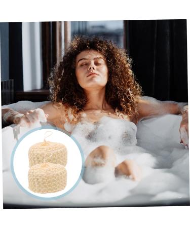 Buy Minkissy 2pcs Sisal Sponge Ball Shower Loofah - Exfoliating Bath Scrubber & Body Cleaning Tool for an Invigorating Shower Experience - Buy Online on GoSupps.com
