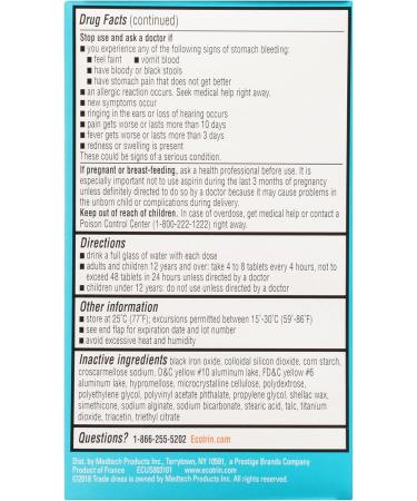 Ecotrin Low Strength Safety Coated Aspirin 81mg - 365 Tablets | NSAID for Pain Relief - Buy Online on GoSupps.com
