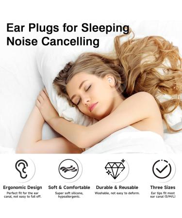 Buy Reusable Silicone Ear Plugs for Sleeping | 33dB Noise Reduction Hearing Protection - 6 Ear Tips (S/M/L) for Travel Concerts & Snoring - Buy Online on GoSupps.com
