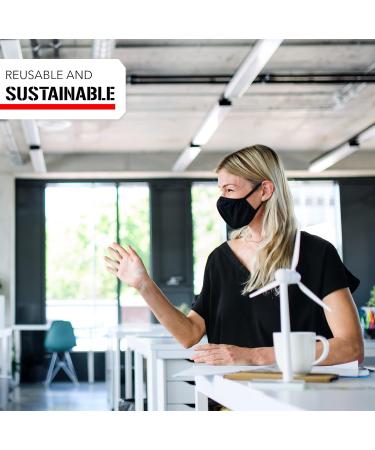 KUNSTIFY Elastic Fabric Masks - 5 Adjustable Washable Masks in Black & Dark Blue | International Shipping - Buy Online on GoSupps.com