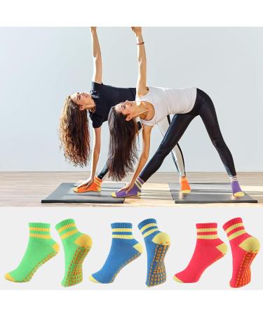 Buy NewoFview 5 Pairs Anti-Slip Yoga & Pilates Socks for Women - Non-Slip Workout Socks EU 35-39 - Colorful Sports Socks for Home & Dance - Buy Online on GoSupps.com