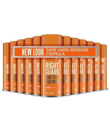 Right Guard Sport Deodorant Spray | Anti-Stain Spray Deodorant For Men | Aluminum Free | 24-Hour Odor Control | Original Scent 8.5 oz. (12 count) 8.5 Ounce (Pack of 12) Original