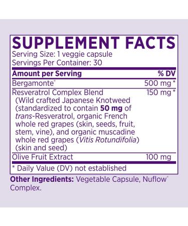 NAOMI Italian Citrus Bergamot 500mg Supplement - Cardiovascular Health & Antioxidant Support - 30 Veggie Capsules - Buy Online on GoSupps.com