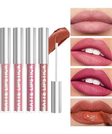 Tinted Lip Gloss Makeup | Velvety Non-Slip Liquid Gloss - Moisturizing Lipstick Kit Makeup for Travel and On-the-Go - Buy Online on GoSupps.com