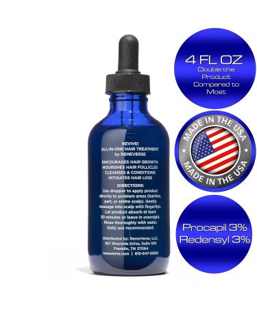 RemeVerse Revive Hair Treatment Serum | Redensyl Serum for Thinning Hair | Procapil, Peptides, DHT Blockers, Vitamins | Promotes Hair Growth | 4 Fl Oz - Buy Online on GoSupps.com