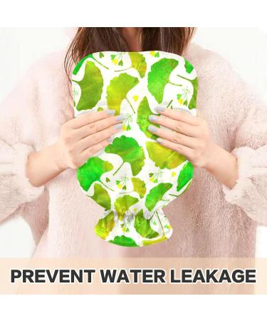 Naanle Hot Water Bottle with Cover - Ginkgo Leaf Design 2L Warmth & Cold Therapy for Back Pain Relief Neck Hand and Feet Warmer - Buy Online on GoSupps.com