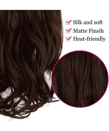 OMGREAT Halo Hair Extension: Invisible Wire One Piece Curly Wavy Synthetic Hair - 18 Medium Brown - Buy Online on GoSupps.com