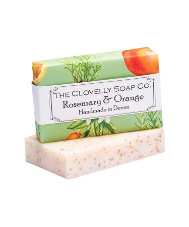 Clovelly Soap Co Natural Handmade Exfoliating Soap Bar with Rosemary & Orange for all Skin Types 100g