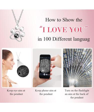 Personalized Projection Photo Necklace | Custom Pet Paw Necklace | Tailor-Made Gifts for Dog & Cat Memory | Aidehua - Buy Online on GoSupps.com