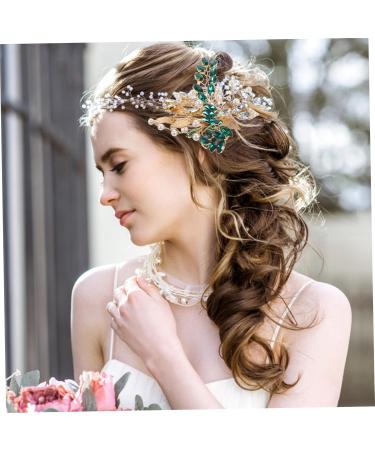 DOITOOL Silver Leaf Tiara Bridal Hair Accessories for Women Rhinestone Hair Clip Rhinestone Headpiece Womens Headpiece Rhinestones European and American Comb Bride - Buy Online on GoSupps.com
