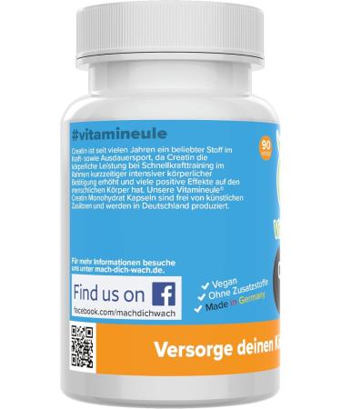 Creatin Capsules 450mg - Pure Vegan Creatine Monohydrate - High-Dose Additive-Free Laboratory Tested for Muscle Building | vitamineULE  - Buy Online on GoSupps.com