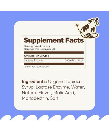 Moops Liquid Lactase Enzyme Syrup 2oz Pure and Unflavored Flavor 10 000 FCC Units for Fast Acting Dairy Relief Customizable Dosing for Lactose Intolerance Portable Twist-to-Lock Pump - Buy Online on GoSupps.com