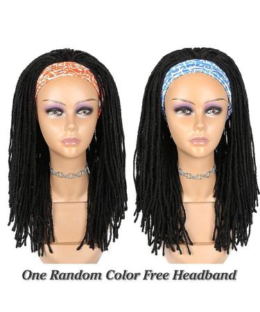 Lady Miranda Black Dreadlock Headband Wig for Women and Men - Medium Twist Afro Synthetic Dreadlock Wig - Buy Online on GoSupps.com