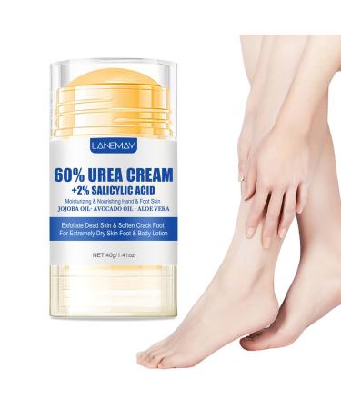 60% Urea Cream with 2% Salicylic Acid Urea Foot Cream for Moisturising Anti-Dry Cracking Nourishing Peeling Foot Care Urea Cream 60 Percent for Feet Heels Knees Hands Elbows 40g