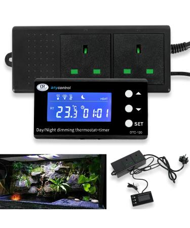 CUSROS PID Day Night Thermostat Dimming Timer Temp Controller Dimmer Digital LED Reptile Thermostat Plug Socket for Heat Lamp Heaters for Snake Lizard Tortoise Vivarium Terrarium Aquarium - Buy Online on GoSupps.com