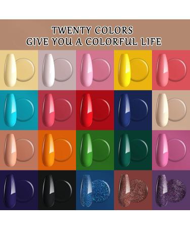 Artdone 23Pcs Gel Nail Polish Kit - 5ml Glossy & Matte Top Coat/Base Coat Soak Off Set - Pink Blue Green Yellow Silver Glitter for Nail Art - B 0.15 Fl Oz - Buy Online on GoSupps.com