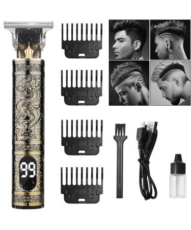 Hair Clippers Men Beard Trimmer Men Electric Hair Clippers for Men with 4 Limit Combs Precision Outliner Trimmer-Smooth Clipping Sharp Shavers-USB Type-C Charging Gifts for Men Dragon LCD Screen