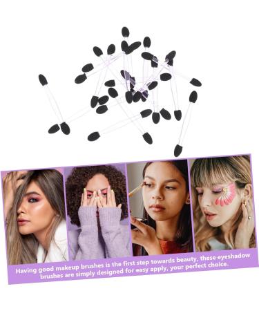 Housoutil Silicone Lip Scrubber 100pcs Eye Shadow Stick Lip Disposable Dual Side Eyeshadow Eyeshadow Sticks Girl 7.5x0.5cm Black - Buy Online on GoSupps.com