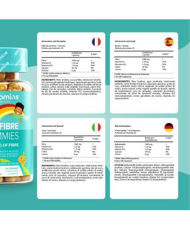 Gommes m cher aux fibres pour enfants - Compl ment en fibres 1000 mg avec chrome vitamine D - Pour la sant intestinale et le soutien du syst me digestif - 30 gommes - Novomins - Buy Online on GoSupps.com
