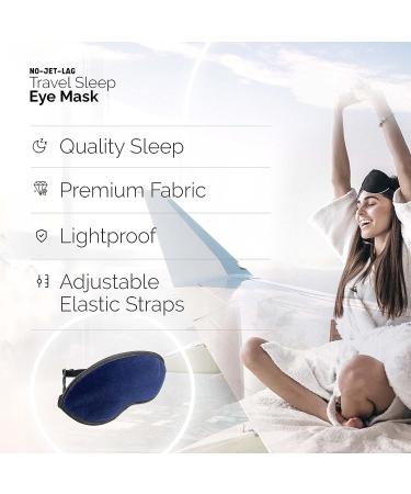No Jet Lag Navy Comfort Travel Eye Mask | Adjustable Straps | Soft Padded | Blocks Light | Improves Sleep Quality | Sleep Aid for Men Women Kids - Buy Online on GoSupps.com