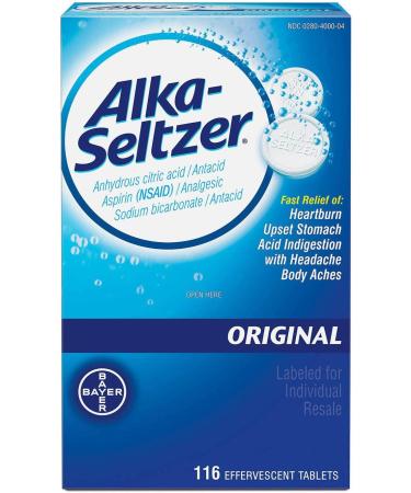 Alka- Seltzer Orginal -116 Effervescent Tabs 5 ounces Boxes