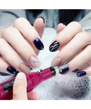 Nicoone Nail Drill Machine Portable Electric Nail Files Kit with 6 Grinding Pin Nail Drill Kit Manicure Pedicure Polishing Shape Tools for Home and Salon Use Red - Buy Online on GoSupps.com