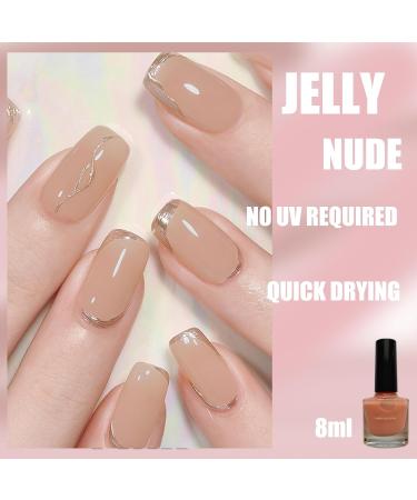 Nude Nail Polish Nude Translucent Nail Varnish Quick Dry Chip Resistant Polish 8ml Highly Pigmented Nail Polish for Girls Art Manicure DIY at Home - Buy Online on GoSupps.com