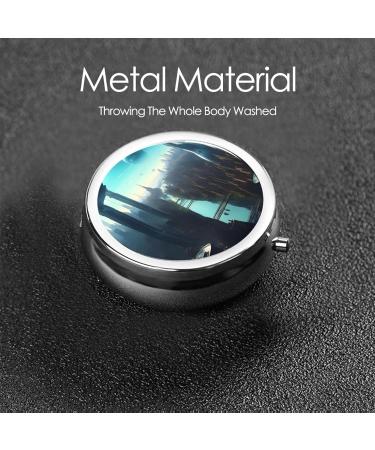 Cities of The Future Round Pill Box - 3 Compartment Portable Organizer for Travel - Buy Online on GoSupps.com