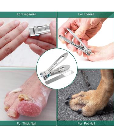 SZHLUX Ultra Wide Jaw Toenail Clippers for Thick Nails - Silver Cutter for Ingrown Nails - Manicure Pedicure Tool for Men & Women - Buy Online on GoSupps.com